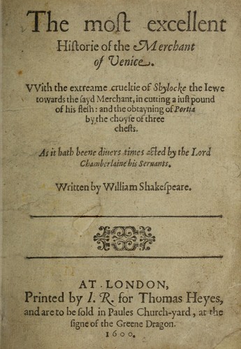 Book cover for "The Merchant of Venice"