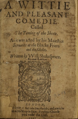 Book cover for "The Taming of the Shrew"